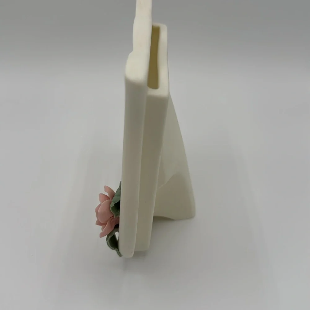 Jamestown Bisque Porcelain Tea Rose Photo Frame